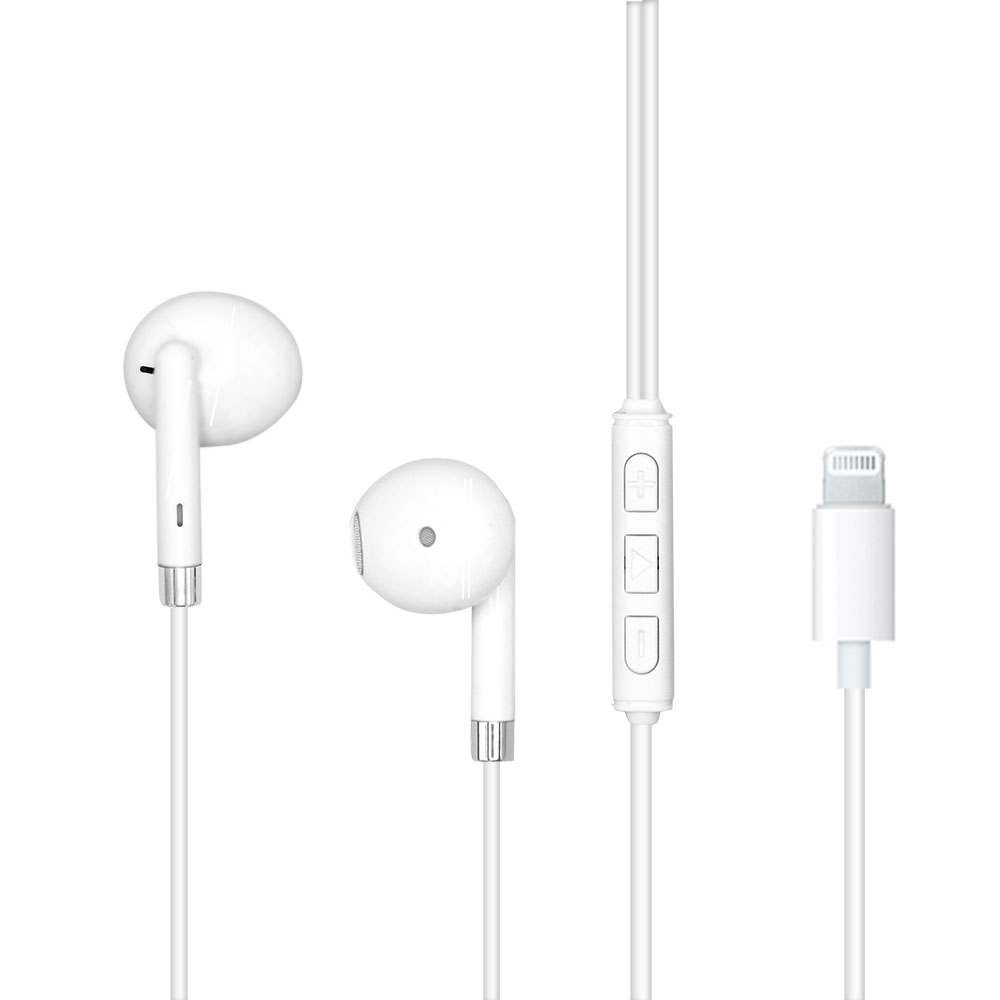 Auriculares con Clavija iPhone Lightning 1.2M con microfono y botones de volumen GT-ST01L