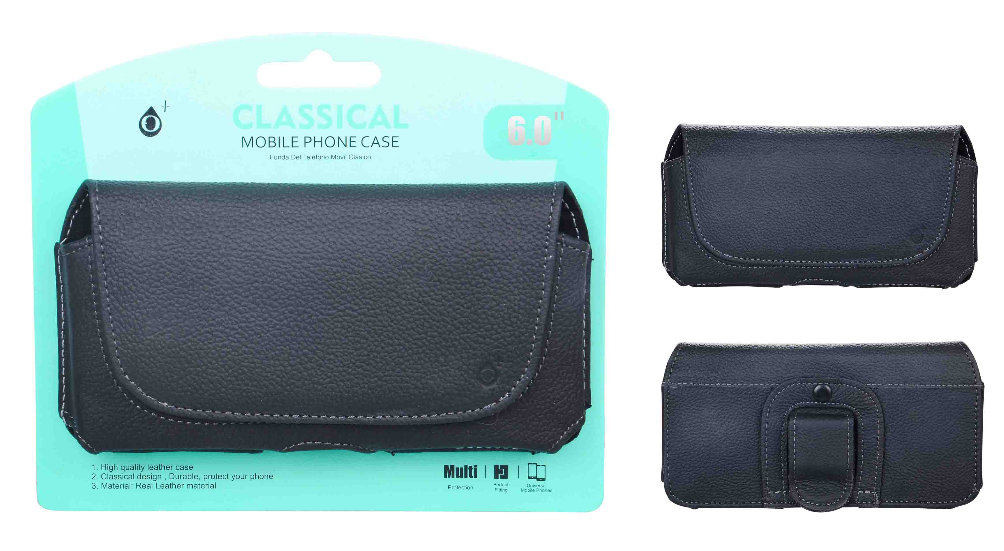 BB103 NE Funda Cinturon Piel Autentica 6,0", Negro