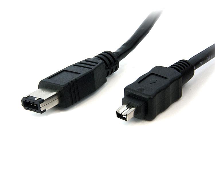 CABLE FIREWIRE IEEE1394A, 6/M-4/M 400MBPS, 1.8 M