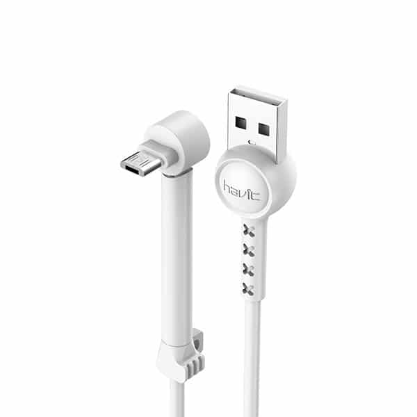 Cable MicroUSB con Soporte en Forma de L 1m H695 Blanco