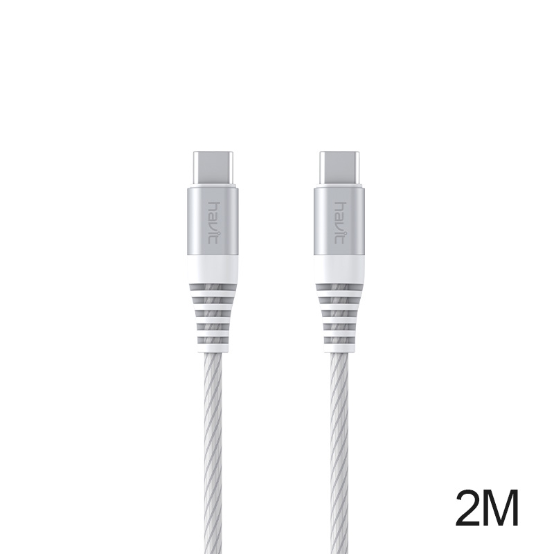 Cable Tipo C a Tipo C 60W 2M CB6010 Plata