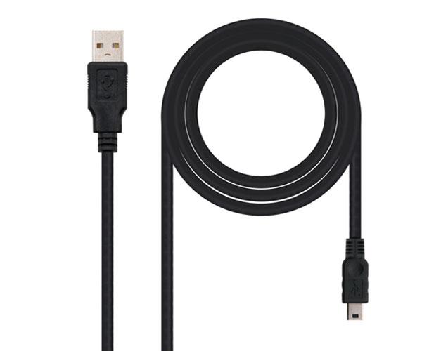 Cable USB 2.0 a Mini USB / 5 pines / 1.8m / Nanocable 10.01.0402