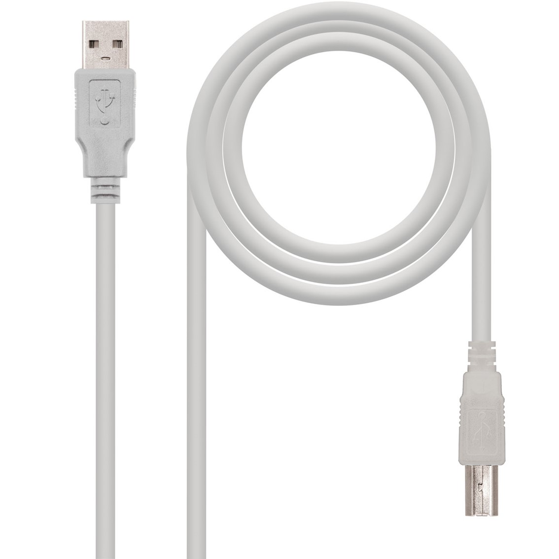 Cable USB 2.0 impresora - tipo a/b M/M 1.8m Beige / Nanocable 10.01.0103