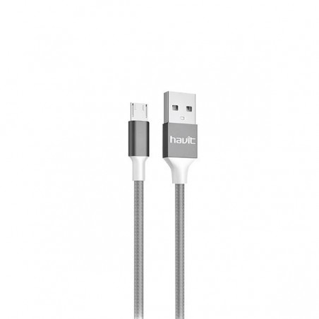 Cable de Micro USB 1M 2A protegido TPE Gris HV-CB720X