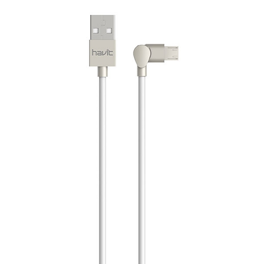 Cable de Micro USB 2A con cabezal rotativa 180º H64 Blanco