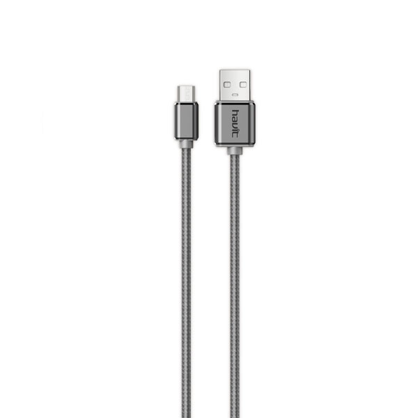 Cable de dato Micro USB Metalizado HV-CB611X - Gris