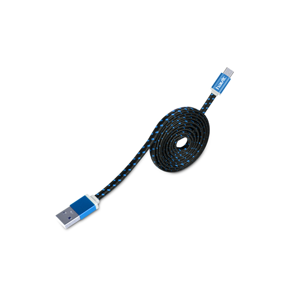 Cable de dato Micro USB protegido tela CB631 - AZUL