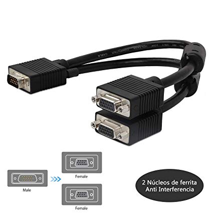 Cable duplicador de VGA 1M x 2H 20cm