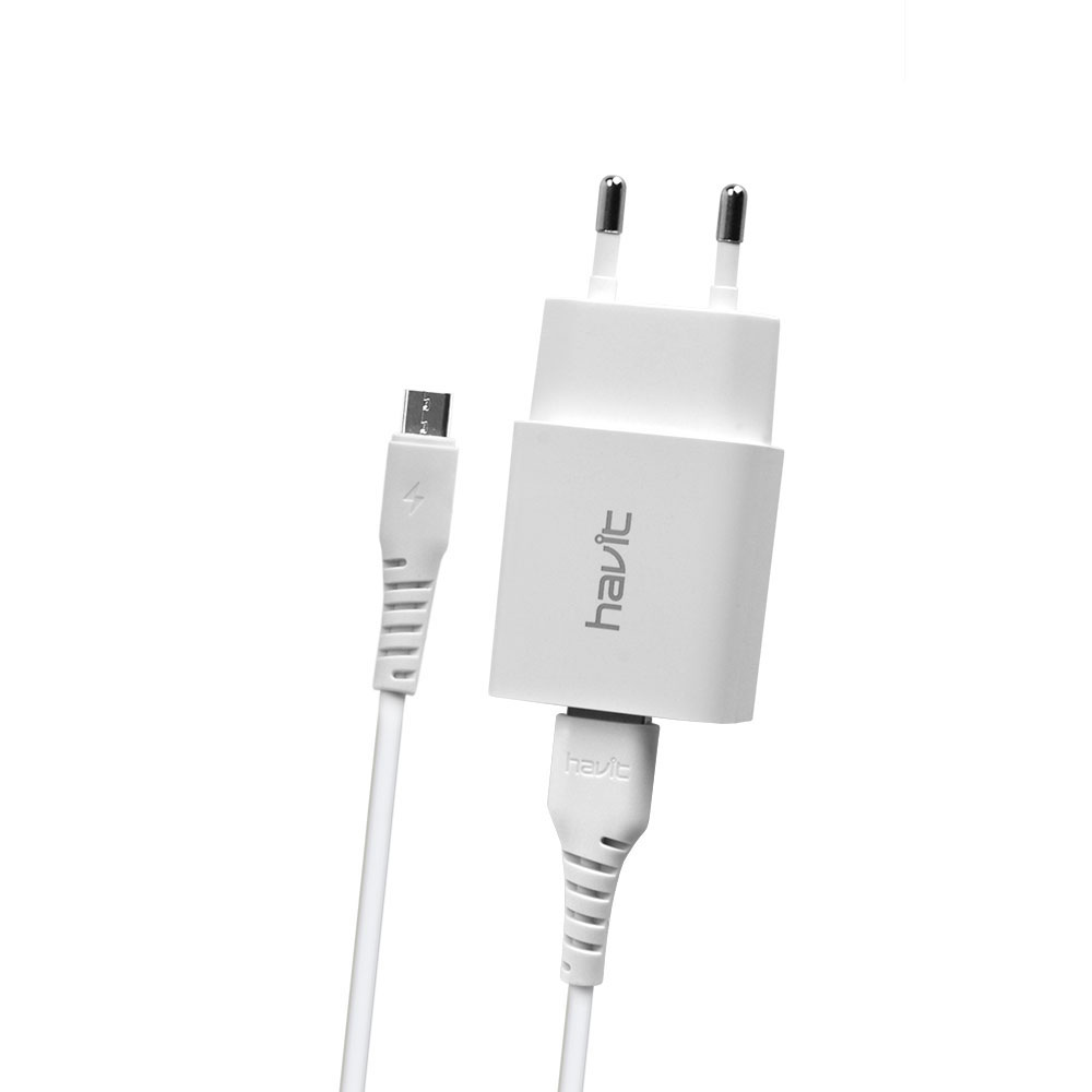 Cargador de Red Dual USB 2.1A con Cable MICRO USB 1.0M ST900 Blanco