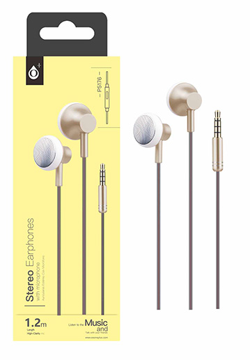 P5176 OR Auriculares Metal Pocky con Microfono - Oro