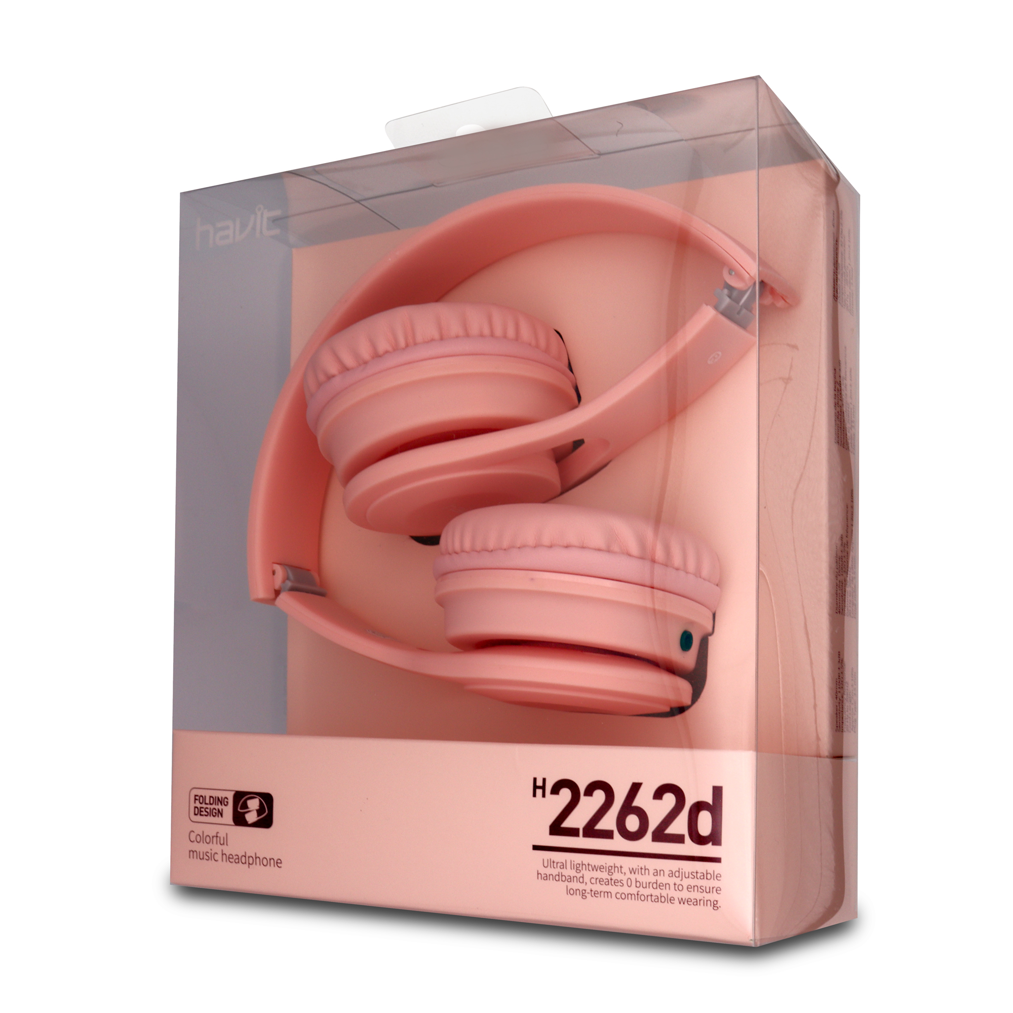 Cascos para PC de niños color rosa estampado H218D