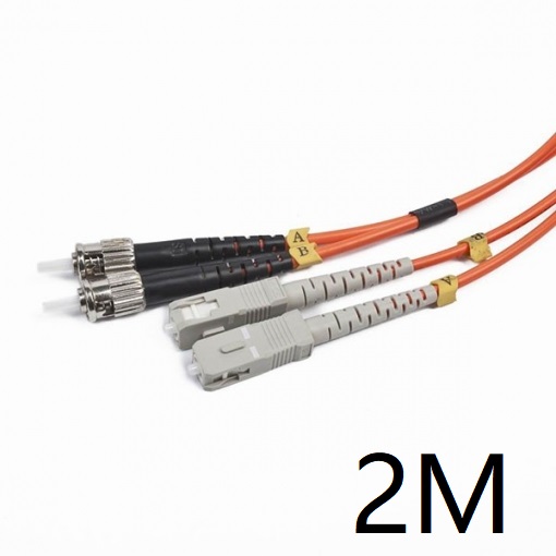 Gembird CFO-STSC-OM2-2M Cable de Fibra Optica OM2 Duplex Multimodo ST a SC macho/macho 2m