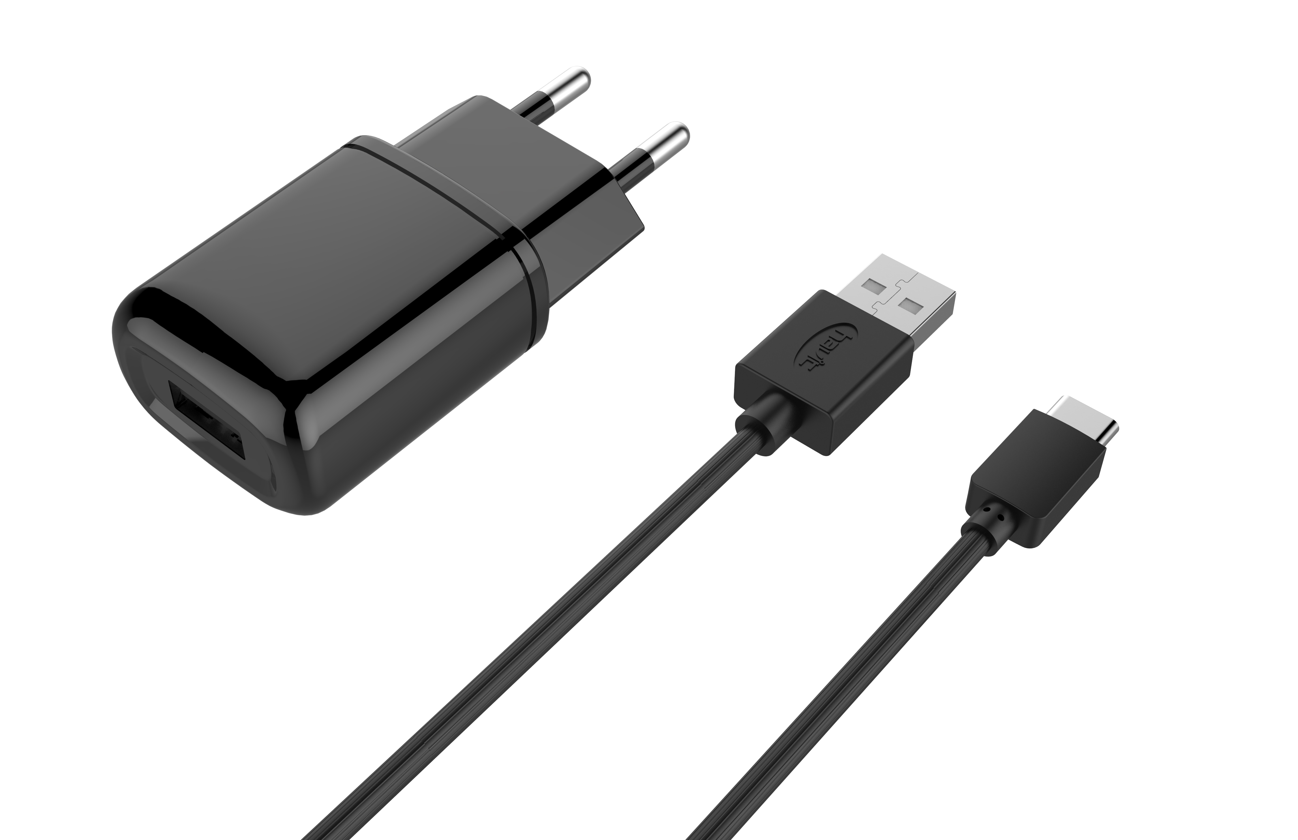 HV-ST811 Negro Cargador de 1 puerto USB con cable Tipo C 2.1A